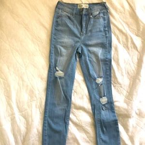 High rise blue washed Jeggings stretchy and comfy